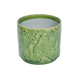 Green Floral Ceramic Planter Small