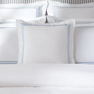 Belvedere Royal Blue Cord Embroidered Cotton Cushion