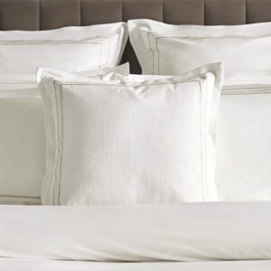 Belvedere Champagne Gold Cord Embroidered Cotton Cushion