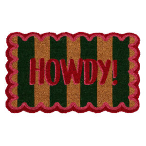 Howdy Cute Striped Coir Outdoor Doormat