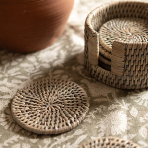 Rattan Coaster Set