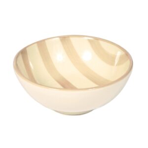 Taupe Striped Porcelain Bowl