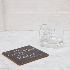 WHISKY GLASS & COASTER SET - FATHER OF THE BRIDE