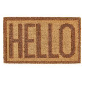 Coir Embossed Hello Outdoor Doormat