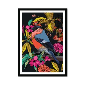 Cherry Blossom Birds Bullfinch Fine Art Print