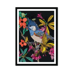 Cherry Blossom Birds Coal Tit Fine Art Print
