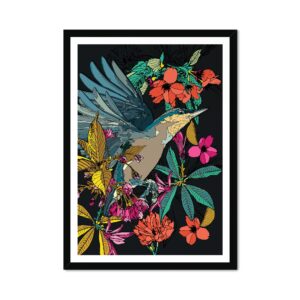 Cherry Blossom Birds Nuthatch Fine Art Print