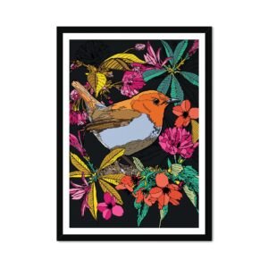 Cherry Blossom Birds Robin Fine Art Print