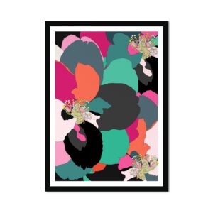 Flower Pop Green Pink Fine Art Print