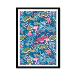 Octopodidae Under The Sea Fine Art Print Blue