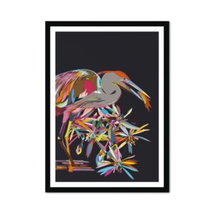 Colour Pop Grey Heron Fine Art Print