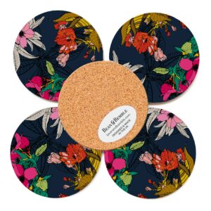 Cherry Blossom Floral Coaster Set