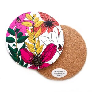 Round Pot Stand Vivid Garden Blooms