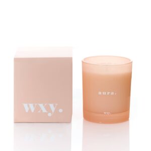 Aura Large Candle - White Woods & Amber Down