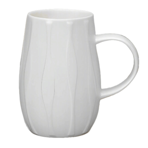Droplet White Bone China Mug - Wave