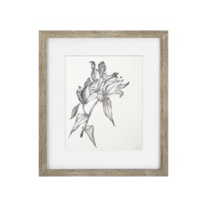 Vintage Black and White Floral IV Framed Print
