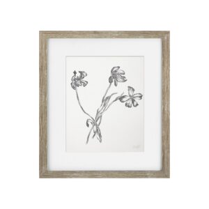Vintage Black and White Floral II Framed Print