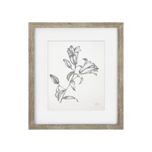 Vintage Black and White Floral I Framed Print