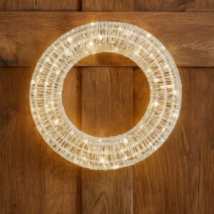 Galaxy Hanging Wreath with 300 Warm White LEDs (25cm) - SILVER