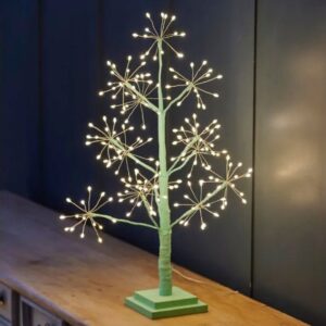 Green Hibiscus Tree with Warm LED Lights - 60cm - Mains Powered