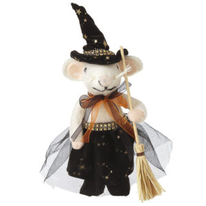 Wool Mouse Witch Decoration