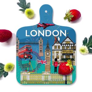Mini Colourful London Souvenir Chopping Board