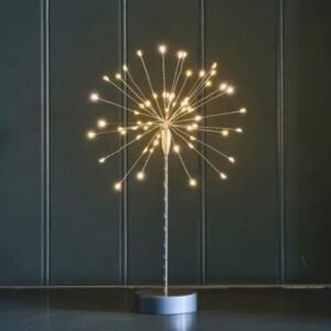 Mini Table Starburst with Warm White LEDs - Silver- Battery Powered