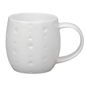 Plum Bubble White Bone China Mug