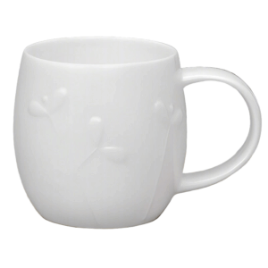 Plum Cress White Bone China Mug