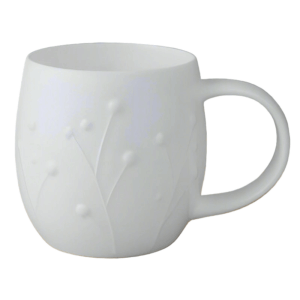 Plum Flax White Bone China Mug