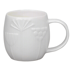 Plum Meadow White Bone China Mug