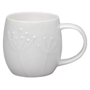 Plum Sprig White Bone China Mug