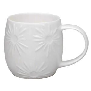 Plum Star White Bone China Mug