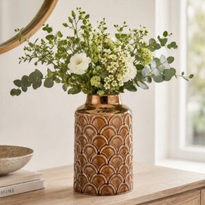 Seville Caramel Scalloped Vase - Small