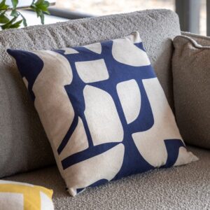 Skara Graphic Cushion - Ink Blue