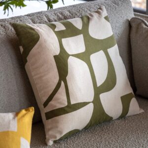 Skara Graphic Cushion - Olive