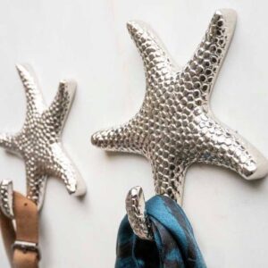 Starfish Silver Coat Hook - Medium