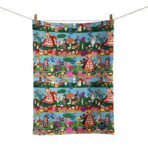 Alice in Wonderland Tea Party Organic Cotton Tea Towel