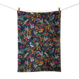 British Garden Birds Organic Cotton Tea Towel