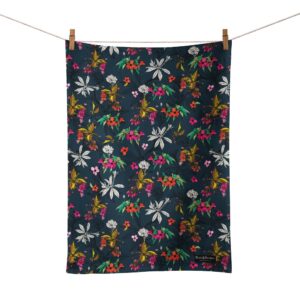 Cherry Blossom Floral Organic Cotton Tea Towel