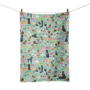 Walkies Lots of Dogs Organic Cotton Tea Towel