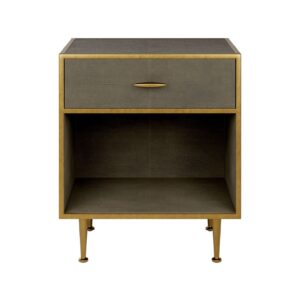 Harvey Bedside Table in Grey Shagreen