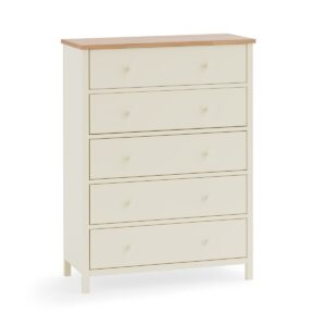 Coxmoor 5 Drawer Wide Chest - Ivory and Oak
