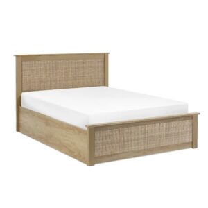 Padstow Rattan Oak Ottoman Bed - (2 Sizes)